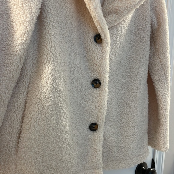 Sanctuary size small cream colored pea coat with pockets very warm and heavy! - Picture 3 of 4